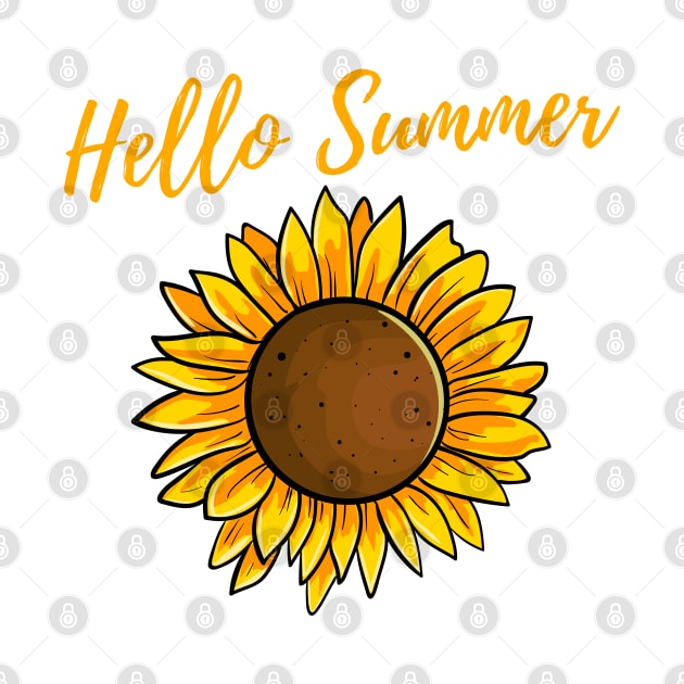 Hello Summer Sunflower Design by JustCreativity