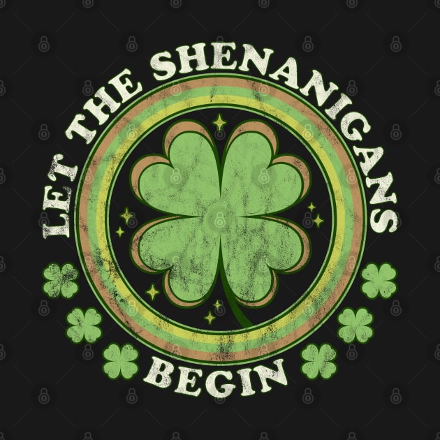 Let The Shenanigans Begin St Patricks Day Retro Vintage by OrangeMonkeyArt