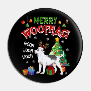 Pitbull Merry Woofmas Awesome Christmas Pin