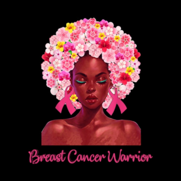Flower black woman pink ribbon breast cancer awareness ...