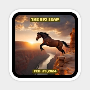 Beautiful Horse Leaping over a Canyon for Leap Year Magnet