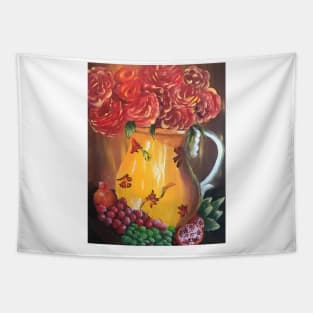 Vase of Roses Tapestry