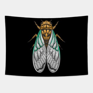Cicada Flowers Insect Bug Tattoo Entomology Tapestry