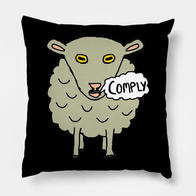 Comply Sheep Pillow by Mark Ewbie