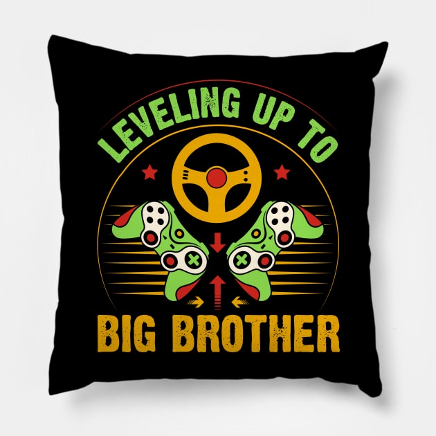 Leveling up to Big Brother 2024 funny gamer vintage Pillow by Shrtitude