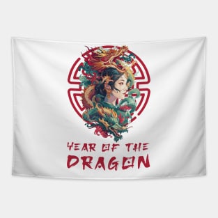 Dragon's Feast: Majestic Year of the Dragon Celebration Tapestry