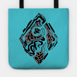 Blue Grey Abstract Rhombus Tote