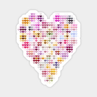 Floral Valentines Day Heart Filled with Hearts Magnet