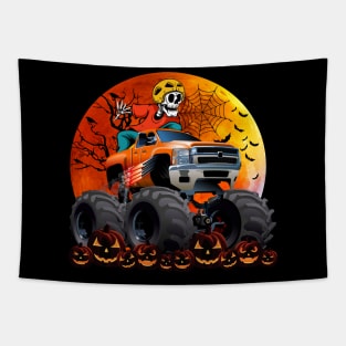 Skeleton Monster Truck Moon Candy Toddler Boys Halloween Kid Tapestry