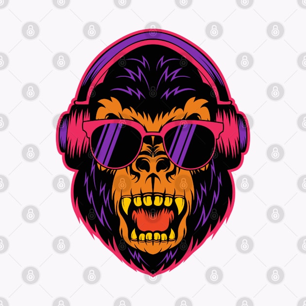 Gorilla Face by Happy Art Designs