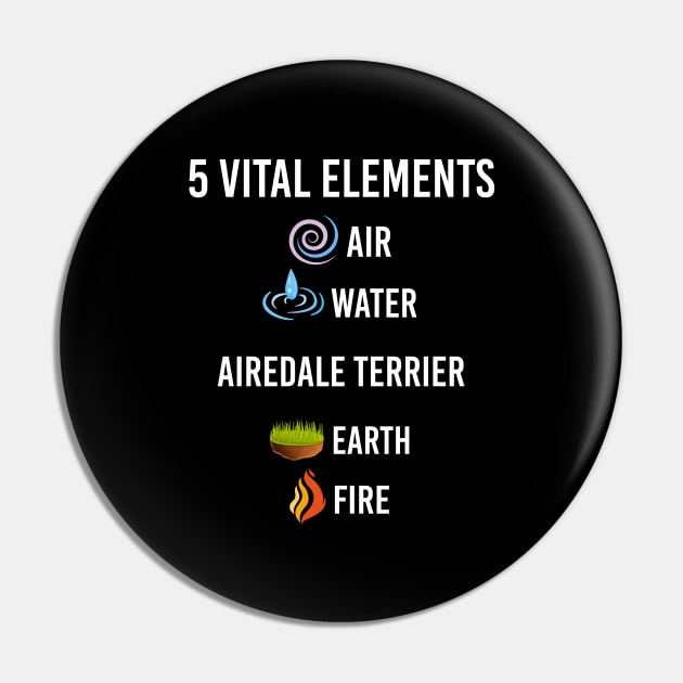 5 Elements Airedale Terrier Pin by blakelan128