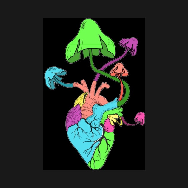 Heart of shrooms (black) by Teddyxx