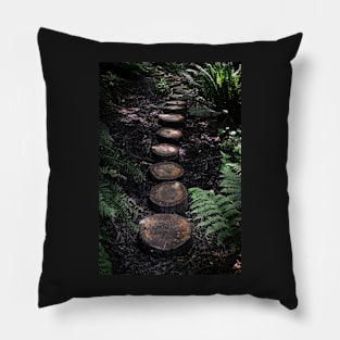 Tree stump path in the forest Pillow