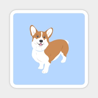 Corgi In Sky Blue Magnet