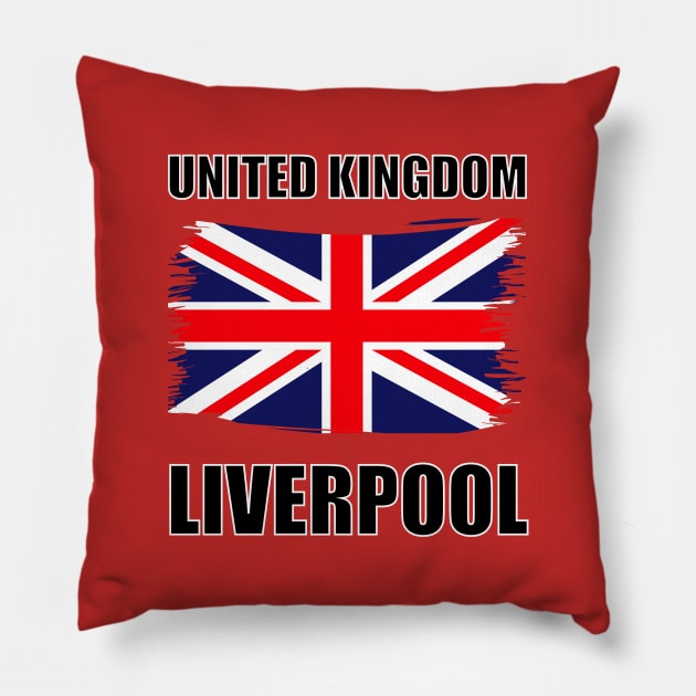 United Kingdom Liverpool Pillow by TrickyGraphics