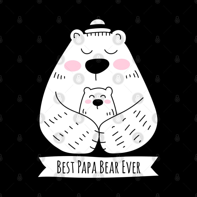 Best Papa Bear Ever - 1 Kid by HappyCatPrints