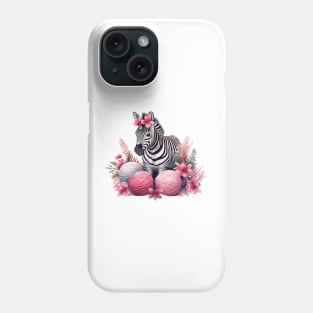 Pink Christmas Zebra Phone Case