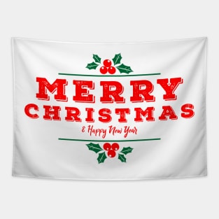 Merry Christmas and Happy New Year Tapestry