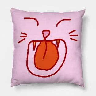 Cat Face - A cat laughing out loud Pillow