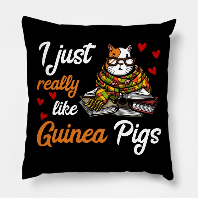 I Just Really Like Guinea Pigs Cute Pillow by underheaven