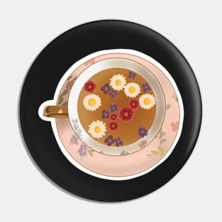 Vintage Cottagecore Teacup Illustration Pin