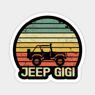 Jeep Gigi Vintage Jeep Retro Jeep Sunset Jeep Magnet