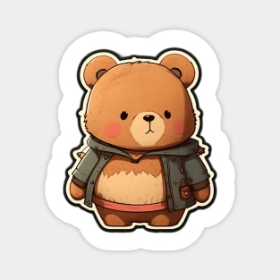 Cute Bear Cartoon Adventurer Adorable Kawaii Animal Magnet