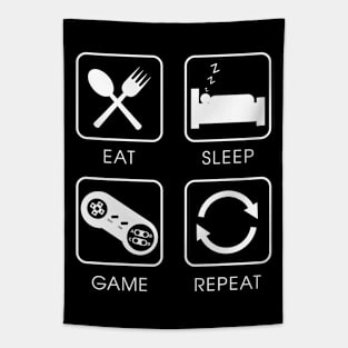 Eat Sleep Game Repeat Tapestry