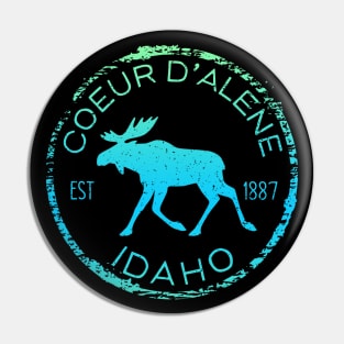 Coeur d'Alene Idaho Weathered Moose Souvenir Pin