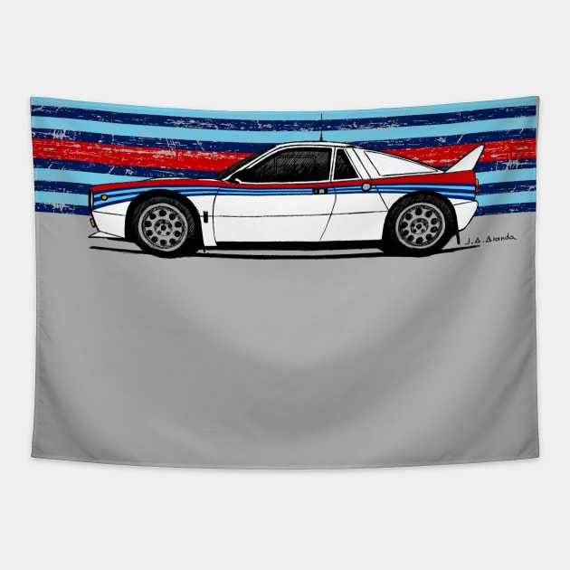 Classic rally car champion Tapestry by jaagdesign
