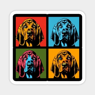 Pop Retro Bloodhound Art Painting - Cute Puppy Magnet