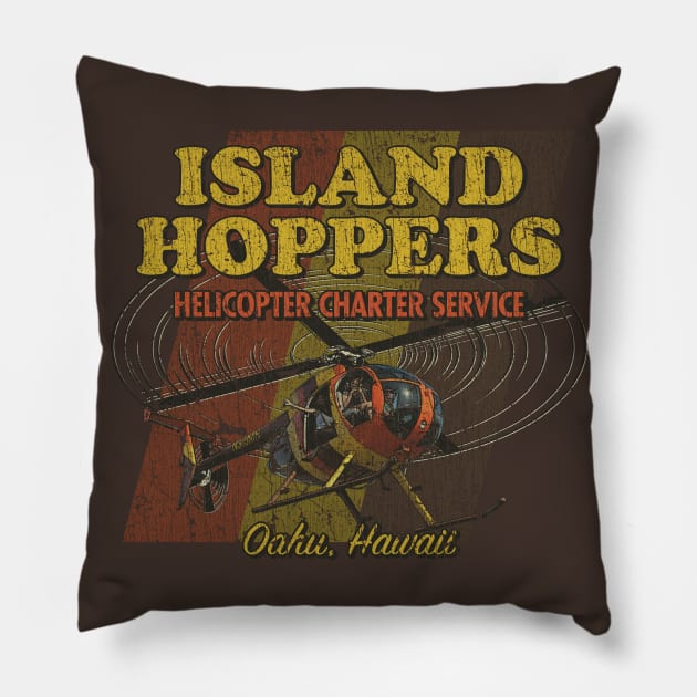 Island Hoppers Helicopter Charter Service 1980 Pillow by JCD666