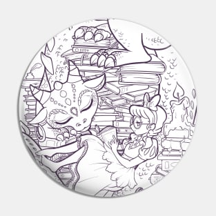 Book Dragon Pin