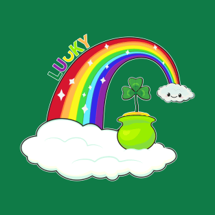 cute clover, rainbow T-Shirt