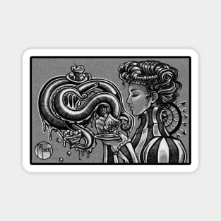 Tentacles In a Tea Cup - Black Outlined Version Magnet