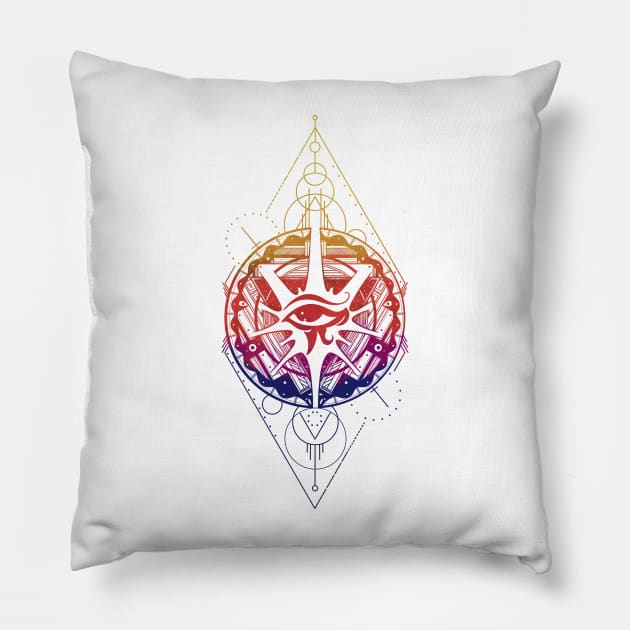 All Seeing Eye - Rainbow Pillow by P7 illustrations 
