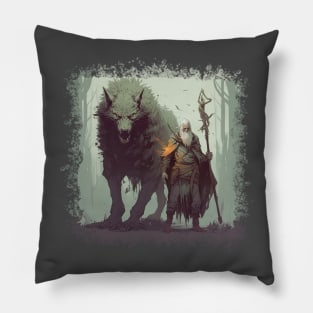 Enigmatic Guardians: Spirit Wolf and Master Pillow