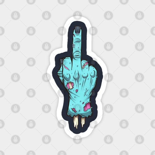 Zombie Hand Fuck You Magnet by TheMaskedTooner