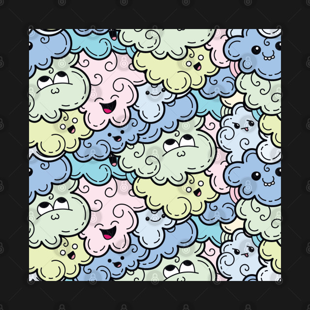 Discover Funny Doodle Clouds Kawaii Designs - Clouds - T-Shirt