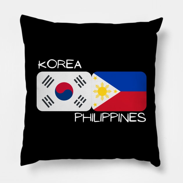 Korean Filipino - Korea, Philippines Pillow by The Korean Rage