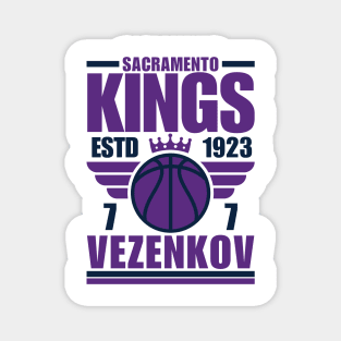 Sacramento kings Vezenkov 7 Basketball Retro Magnet