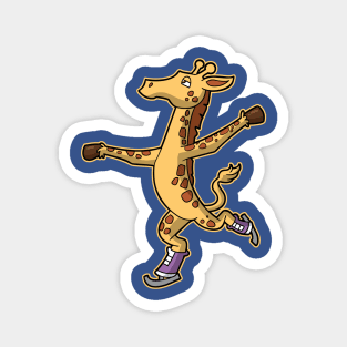 Figure Skater Giraffe Ice Skating Skate Winter Sports Magnet