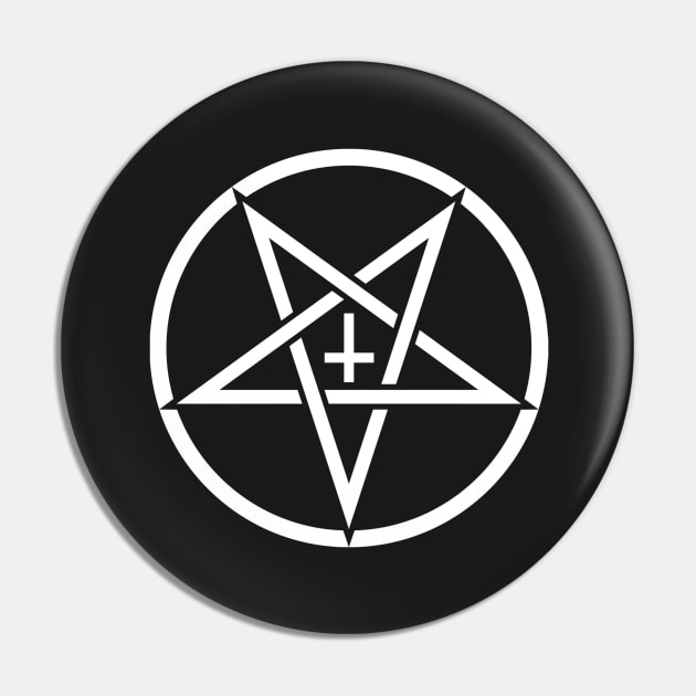 Pentagram with Upside Down Cross Pin by bonedesigns