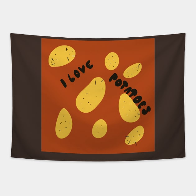 I love potatoes Tapestry by Ninadventurous