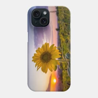 Sunflower against sunset Phone Case