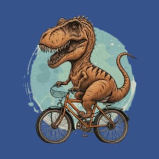 Cute dinosaur trex bicycling gift ideas kids tee kids stickers kids pin gift T-Shirt