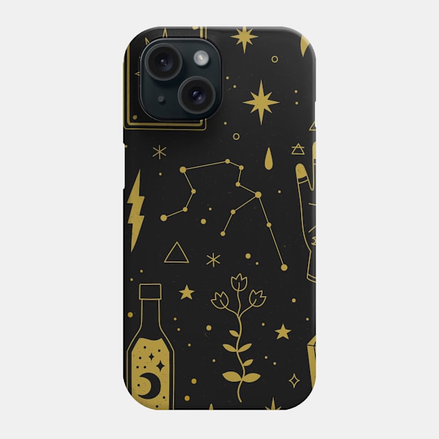 Estoretic - Golden and Black Pattern Phone Case by Classic Taste