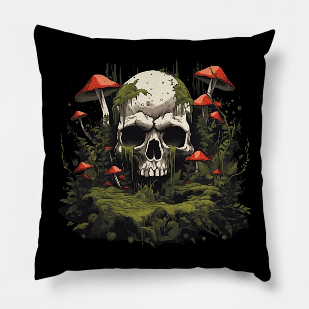 Aestethic Goblincore - In the forest - Skull Pillow by Modern Medieval Design