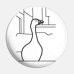 Minimal Goose in the City Pin