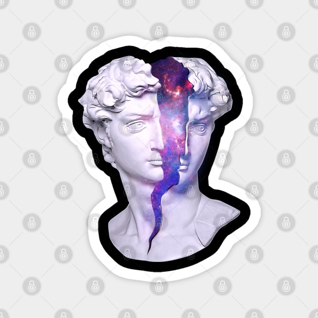 David Greek Statue Vaporwave Aesthetic Outer Space Galaxy Magnet by Vaporwave